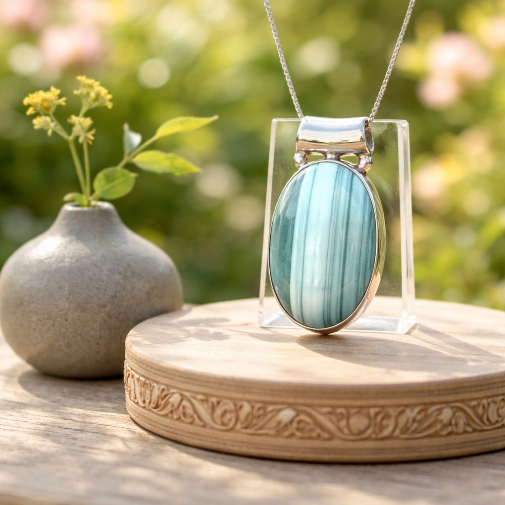 Saturn Chalcedony Necklace